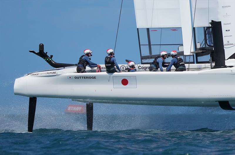 Japan SailGP Team helmed by Nathan Outterridge in action during the Bermuda SailGP  photo copyright Bob Martin/SailGP taken at Royal Bermuda Yacht Club and featuring the F50 class