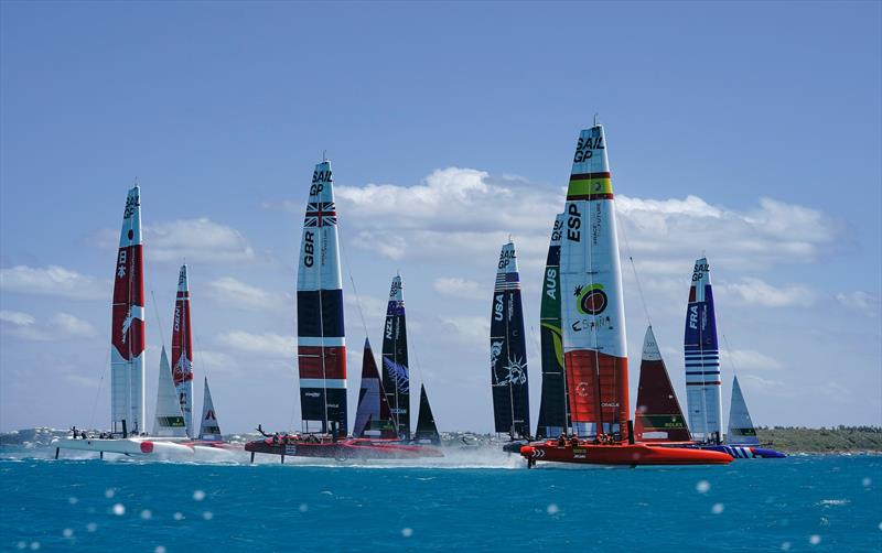 Spain SailGP Team co-helmed by Florian Trittel and Phil Robertson in Friday action during Bermuda SailGP, Event 1 Season 2 in Hamilton, Bermuda - photo © Thomas Lovelock / SailGP