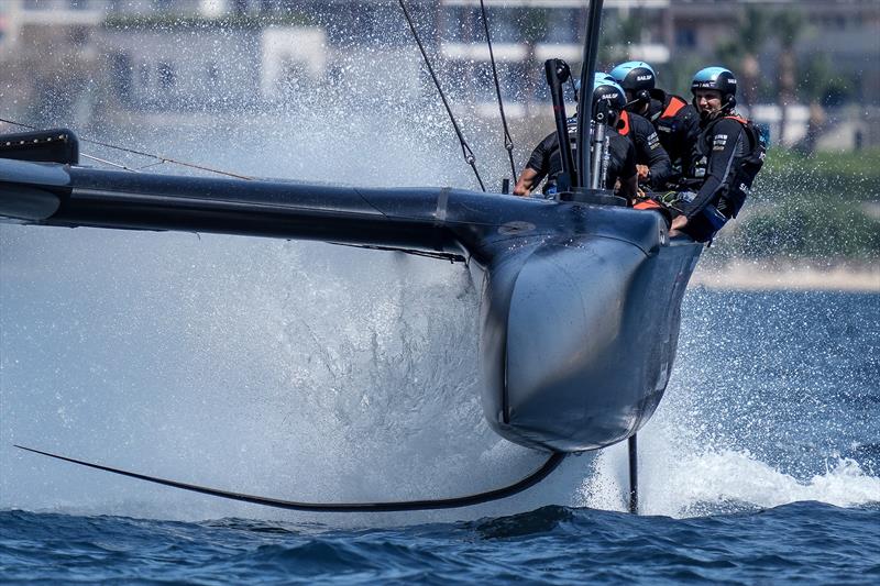 New Zealand SailGP Team helmed by Arnaud Psarofaghis in action during practice session ahead of Italy SailGP, Event 2, Season 2 in Taranto, Italy. 03 June .  - photo © Bob Martin/SailGP