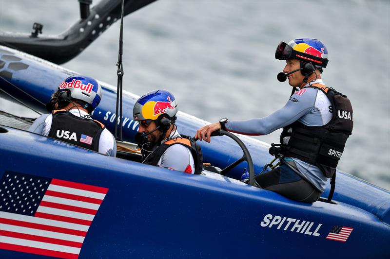 Jimmy Spithill, CEO & helmsman of USA SailGP Team, at the helm of their F50 at the end of a race on Race Day 1 at Italy SailGP, Event 2, Season 2 in Taranto, Italy. 05 June  photo copyright Ricardo Pinto/ SailGP taken at Golden Gate Yacht Club and featuring the F50 class