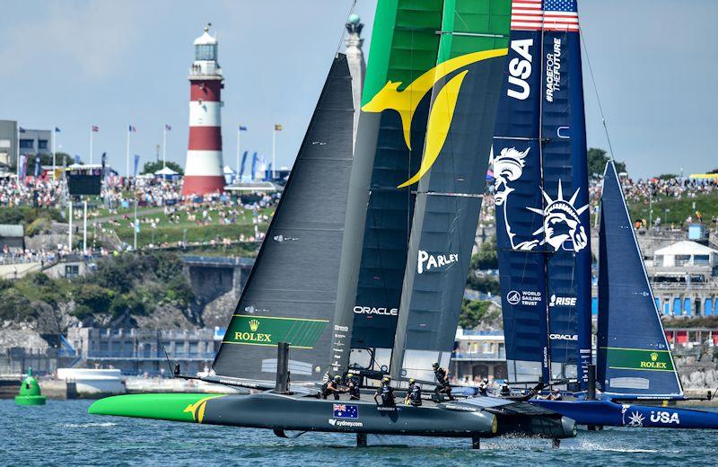 Day 1 at Great Britain SailGP (Event 3, Season 2) in Plymouth photo copyright Ricardo Pinto for SailGP taken at Royal Plymouth Corinthian Yacht Club and featuring the F50 class