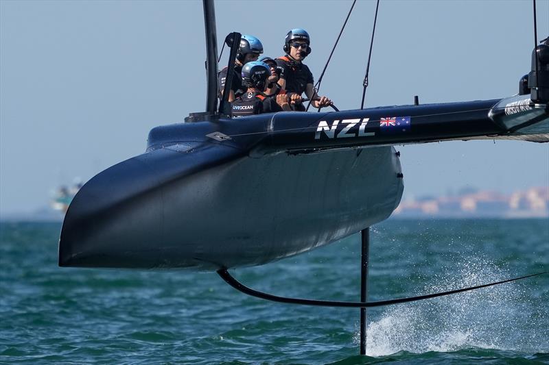 New Zealand SailGP Team co-helmed by Peter Burling and Blair Tuke. Race Day 1 at Spain SailGP, Event 6, Season 2 in Cadiz, Andalucia, Spain. 9th October photo copyright Thomas Lovelock/SailGP taken at  and featuring the F50 class