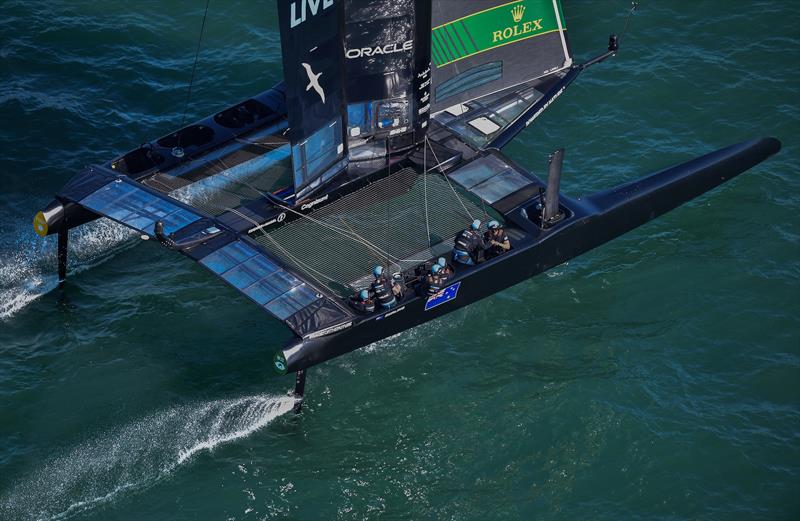 New Zealand SailGP Team co-helmed by Peter Burling and Blair Tuke. Race Day 1 at Spain SailGP, Event 6, Season 2 in Cadiz, Andalucia, Spain. 9th October photo copyright Ricardo Pinto/SailGP taken at  and featuring the F50 class