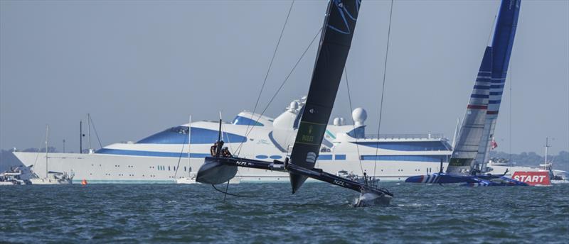 New Zealand SailGP Team co-helmed by Peter Burling and Blair Tuke in action on Race Day 2 at Spain SailGP -10th October .  - photo © Thomas Lovelock/SailGP