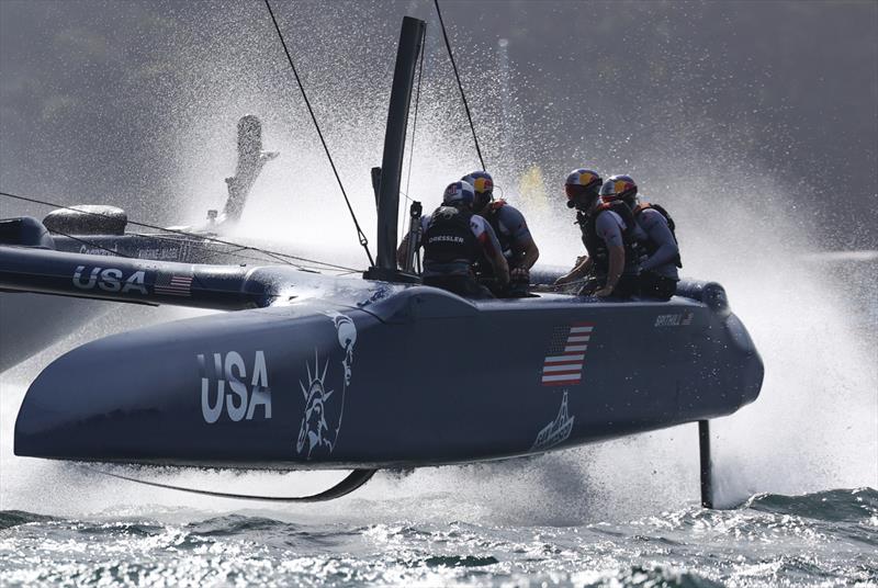 USA SailGP Team helmed by Jimmy Spithill in action during the fleet races on Race Day 2 photo copyright Phil Hilyard/SailGP taken at Woollahra Sailing Club and featuring the F50 class