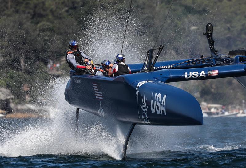 USA SailGP Team helmed by Jimmy Spithill in action on Race Day 1. Australia Sail Grand Prix photo copyright Brett Costello/SailGP taken at Woollahra Sailing Club and featuring the F50 class