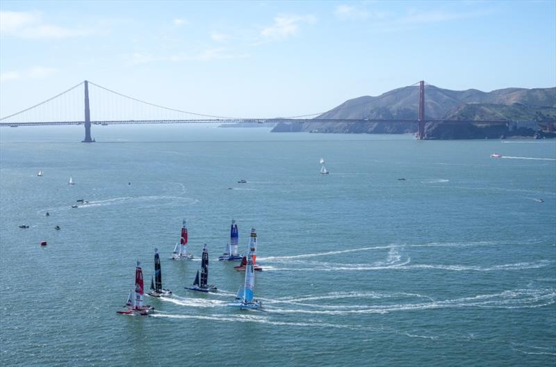 F50's practicing ahead of the Final Round of Season 2 in San Francisco - March 2022 photo copyright SailGP taken at Golden Gate Yacht Club and featuring the F50 class