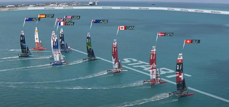 Start of Race 5 - and the die is cast - Season 3, SailGP - Bermuda - May 2022 photo copyright SailGP taken at Royal Bermuda Yacht Club and featuring the F50 class
