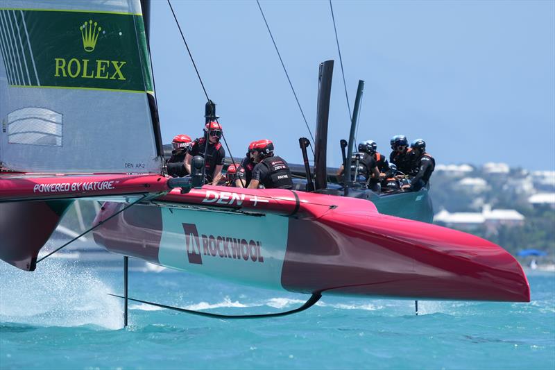 Denmark SailGP Team presented by Rockwool helmed by Nicolai Sehested in action on Season 3, Race Day 2 of Bermuda SailGP photo copyright Thomas Lovelock/SailGP taken at Royal Bermuda Yacht Club and featuring the F50 class