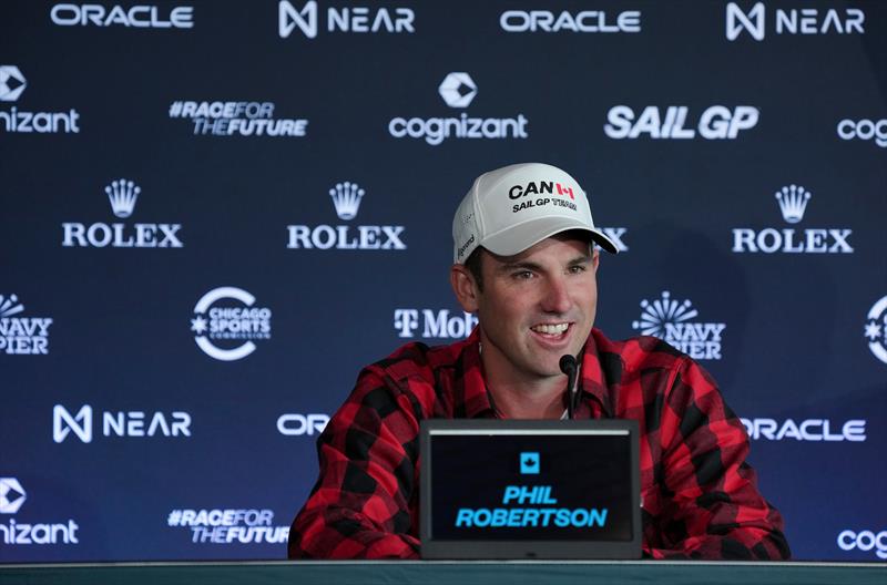 Phil Robertson, driver of Canada SailGP Team attends a press conference ahead of T-Mobile United States Sail Grand Prix, Chicago at Navy Pier, Lake Michigan, Season 3 - photo © Bob Martin/SailGP