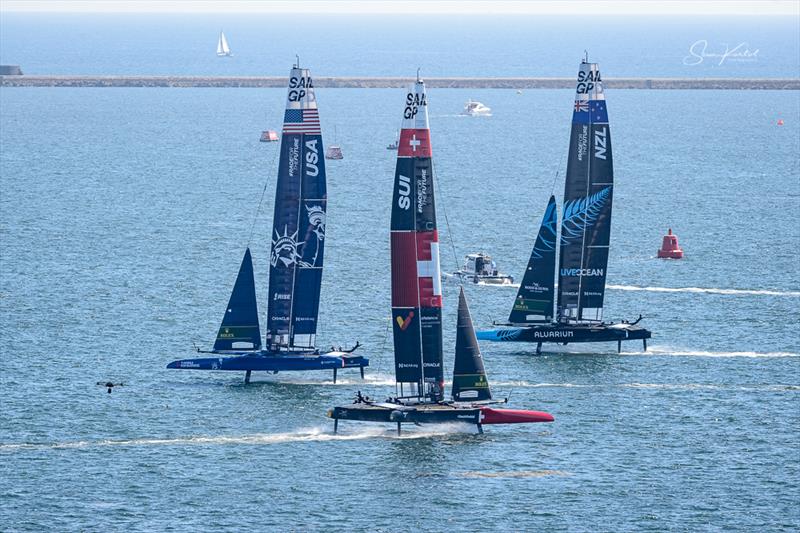 Great Britain Sail Grand Prix in Plymouth practice day photo copyright Sam Kurtul / www.worldofthelens.co.uk taken at  and featuring the F50 class