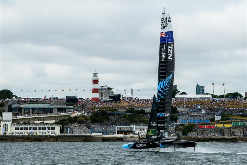 New Zealand SailGP Team in action on Race Day 1 of the Great Britain Sail Grand Prix | Plymouth in Plymouth, England. 30th July, 2022 - photo © Ricardo Pinto/SailGP