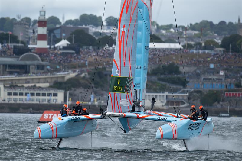 Great Britain SailGP Team helmed by Ben Ainslie on Race Day 2 of the Great Britain Sail Grand Prix | Plymouth in Plymouth, England. 31st July. - photo © Ricardo Pinto/SailGP