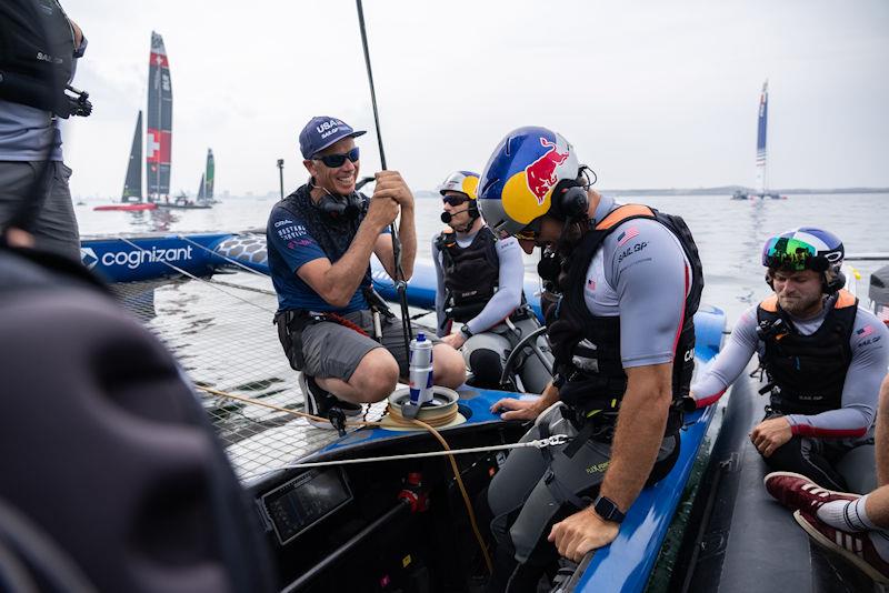 Coach Philippe Presti with the USA SailGP Team ahead of the ROCKWOOL Denmark Sail Grand Prix in Copenhagen, Denmark photo copyright Martin Keruzore for SailGP taken at  and featuring the F50 class