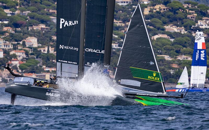 Australia SailGP Team helmed by Tom Slingsby in action on Race Day 1 of the Range Rover France Sail Grand Prix in Saint Tropez, France - photo © Felix Diemer for SailGP