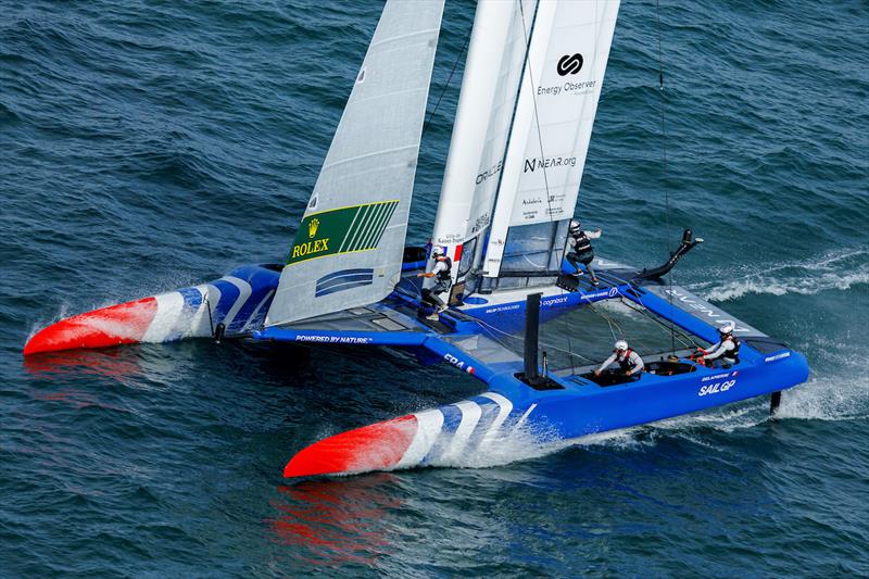 France SailGP Team FRA helmed by Quentin Delapierre in action on Race Day 2 of the Spain Sail Grand Prix in Cadiz - photo © David Gray for SailGP