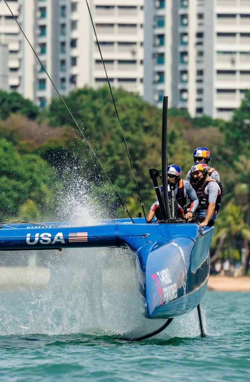 United States SailGP Team practice ahead of the inaugural Singapore Sail Grand Prix photo copyright SailGP taken at  and featuring the F50 class