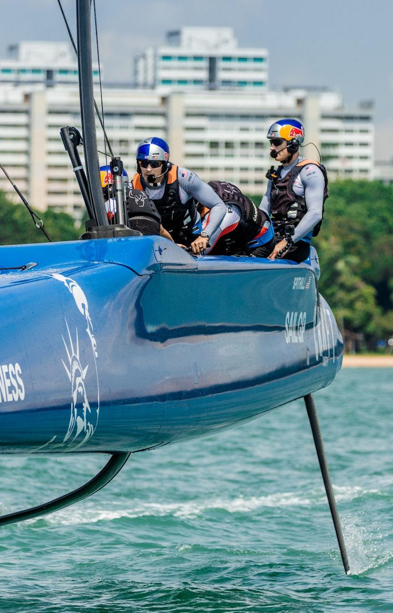 United States SailGP Team practice ahead of the inaugural Singapore Sail Grand Prix photo copyright SailGP taken at  and featuring the F50 class