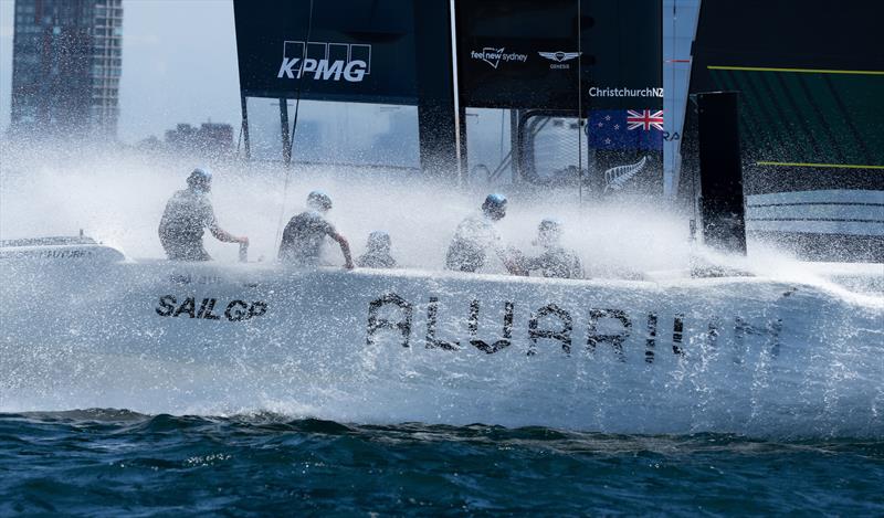 New Zealand SailGP Team during a practice session ahead of the KPMG Australia Sail Grand Prix in Sydney, Australia. Thursday February 16, 2023 - photo © Bob Martin for SailGP