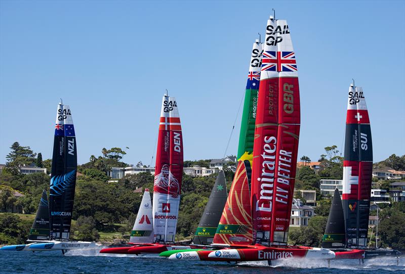New Zealand SailGP Team during a practice session ahead of the KPMG Australia Sail Grand Prix in Sydney, Australia. Thursday February 16, 2023 photo copyright David Gray for SailGP taken at Royal Sydney Yacht Squadron and featuring the F50 class