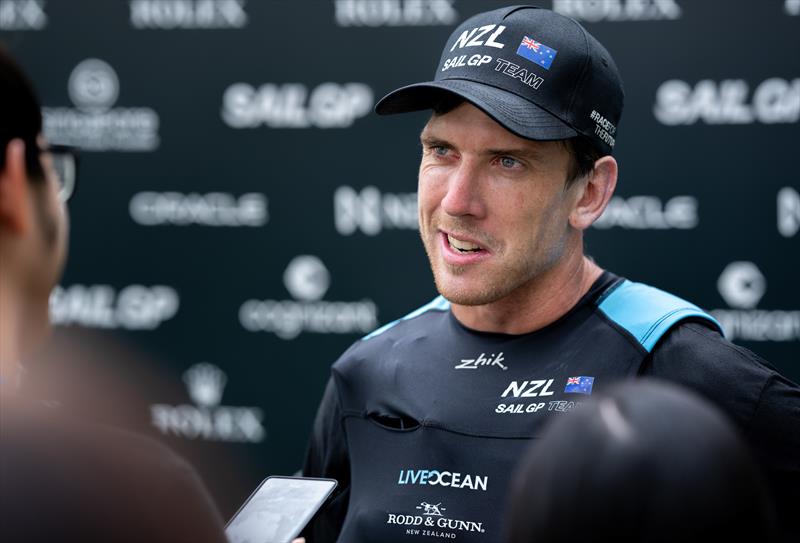 Peter Burling - New Zealand SailGP Team during a practice session ahead of the KPMG Australia Sail Grand Prix in Sydney, Australia. Thursday February 16, 2023 photo copyright Eloi Stichelbaut for SailGP. taken at Royal Sydney Yacht Squadron and featuring the F50 class