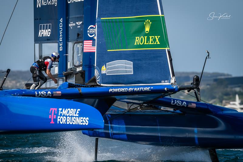 Race Day 1 of the KPMG Australia Sail Grand Prix in Sydney, Australia photo copyright Sam Kurtul / www.worldofthelens.co.uk taken at  and featuring the F50 class