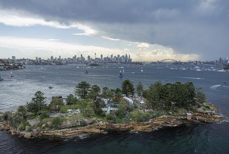 A view of Genesis Island as the SailGP fleet race past on Race Day 1 of the KPMG Australia Sail Grand Prix in Sydney, Australia - photo © Simon Bruty for SailGP