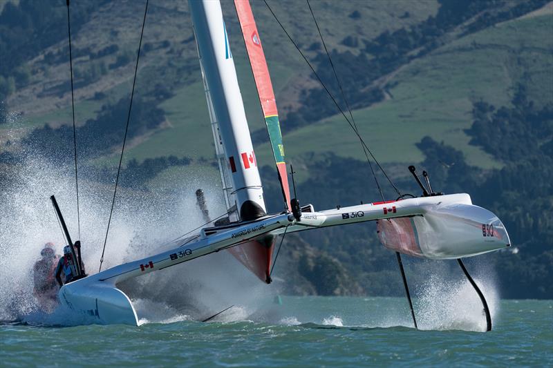 Canada SailGP Team  in action on Race Day 2 of the ITM New Zealand Sail Grand Prix in Christchurch, New Zealand photo copyright Bob Martin/SailGP taken at Naval Point Club Lyttelton and featuring the F50 class