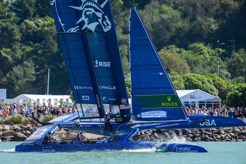 USA SailGP Team helmed by Jimmy Spithill in action on Race Day 1 of the ITM New Zealand Sail Grand Prix in Christchurch, New Zealand photo copyright Ricardo Pinto for SailGP taken at  and featuring the F50 class