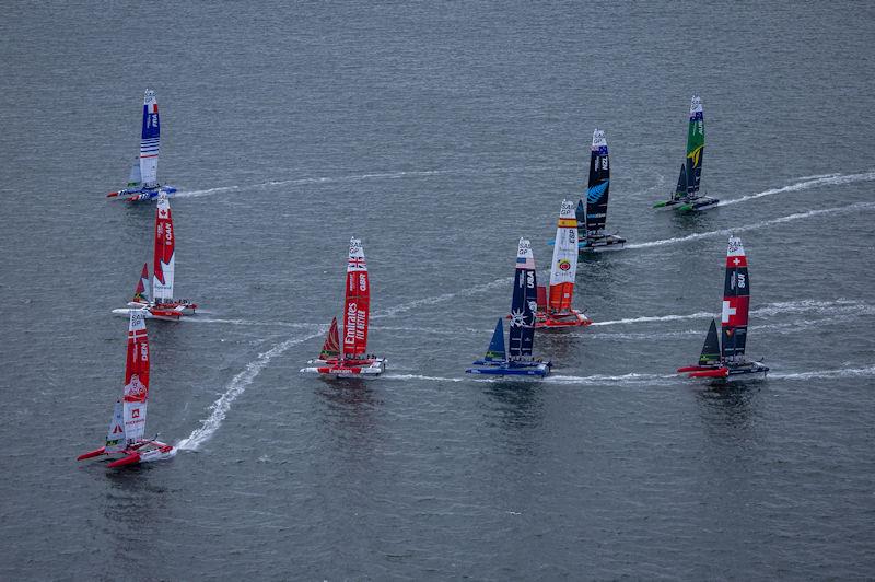 The fleet in action on Race Day 1 of the Mubadala SailGP Season 3 Grand Final in San Francisco, USA - photo © Felix Diemer for SailGP