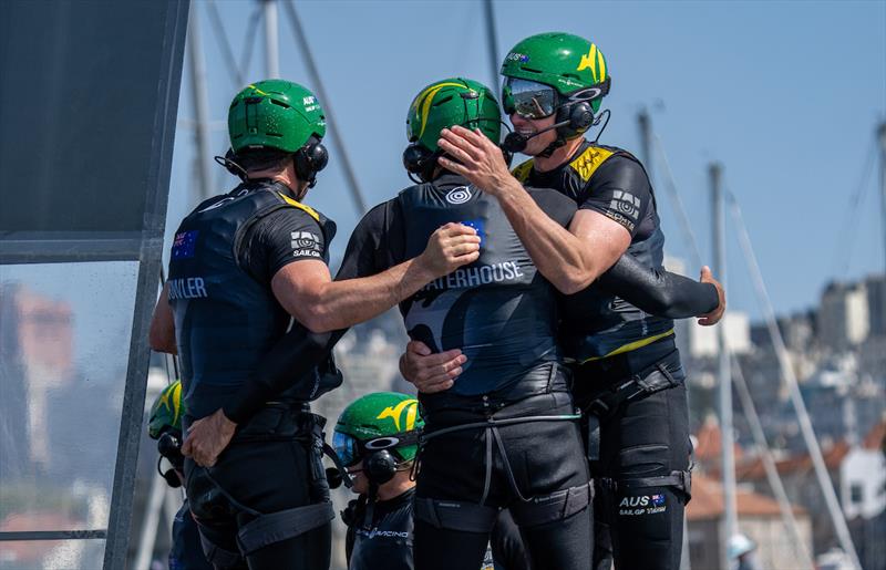 Australian's celebrate their win - Mubadala SailGP Season 3 Grand Final in San Francisco, USA photo copyright Bob Martin/SailGP taken at St. Francis Yacht Club and featuring the F50 class