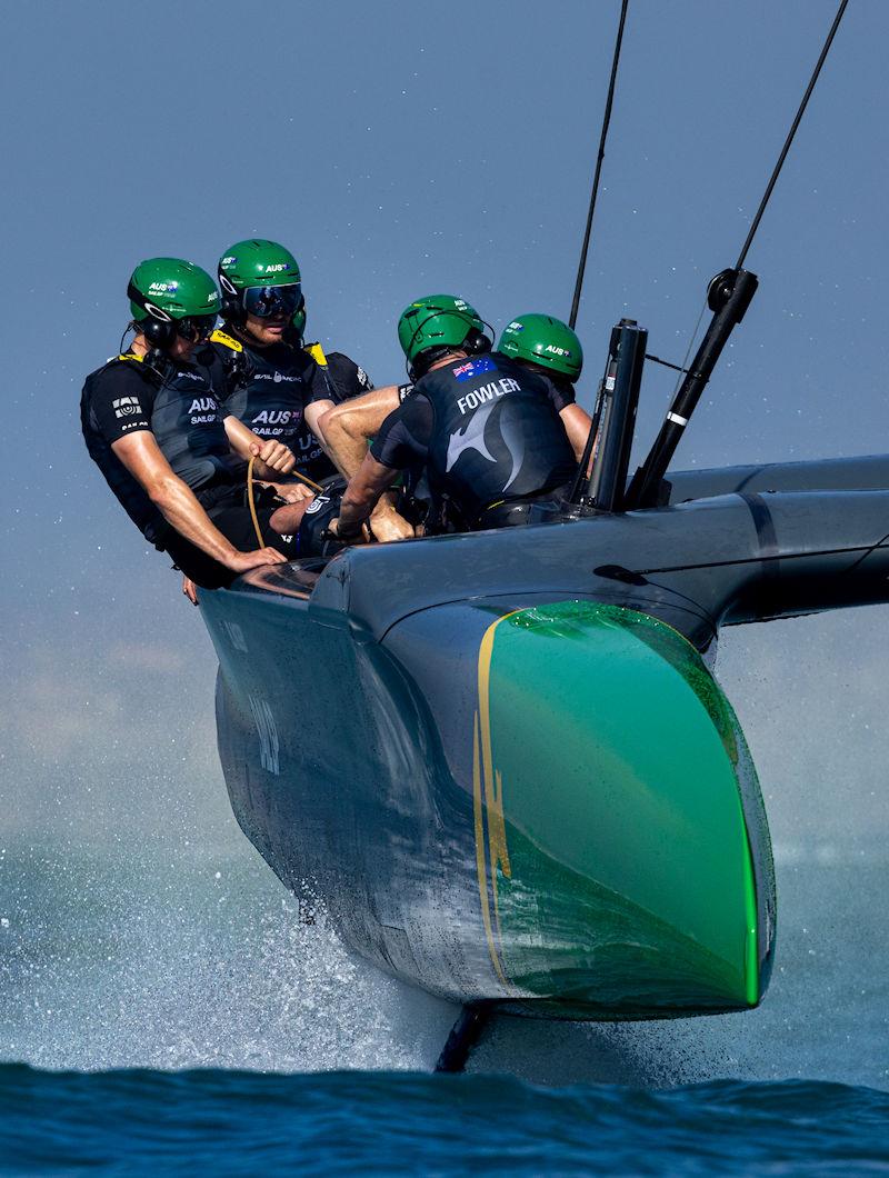 Australia SailGP Team helmed by Tom Slingsby on Race Day 1 of the Spain Sail Grand Prix in Cadiz, Spain photo copyright Felix Diemer for SailGP taken at  and featuring the F50 class