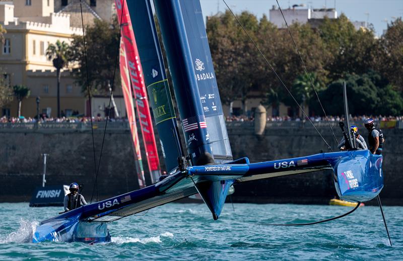 USA SailGP Team helmed by Jimmy Spithill on Race Day 2 of the Spain Sail Grand Prix in Cadiz, Spain photo copyright Bob Martin for SailGP taken at  and featuring the F50 class