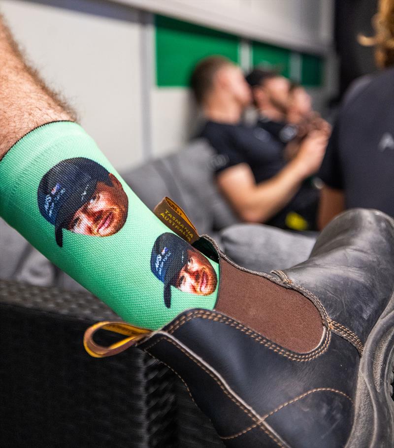 Not racing this weekend, but omnipresent - Tom Slingsby OAM - socks by Kyle Langford, boots by Blundstone.. - photo © SailGP