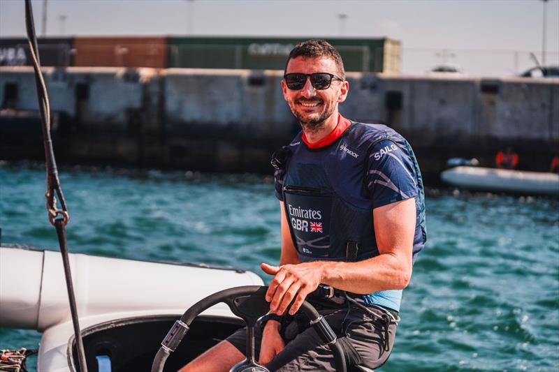 Giles Scott on the wheel of Emirates GBR's F50 Race Boat - photo © Emirates Great Britain SailGP Team