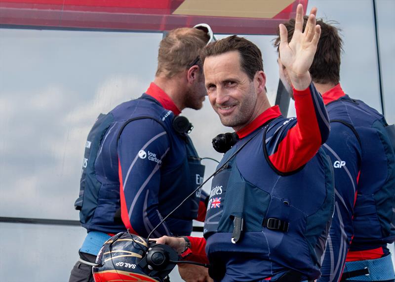 Ben Ainslie celebrates after Emirates Great Britain SailGP Team win the Italy Sail Grand Prix - September 2023 - photo © Bob Martin/SailGP