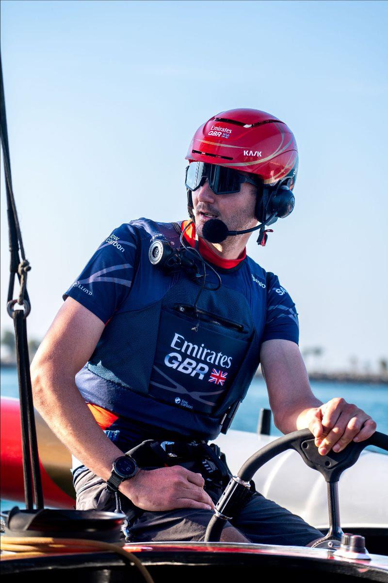 Giles Scott takes the wheel of the Emirates GBR F50 in Abu Dhabi photo copyright SailGP taken at  and featuring the F50 class