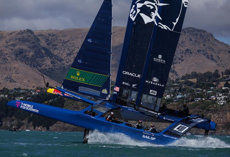 USA SailGP Team  in action ITM New Zealand Sail Grand Prix in Christchurch, March 24, 2024 photo copyright Chloe Knott/SailGP taken at Naval Point Club Lyttelton and featuring the F50 class