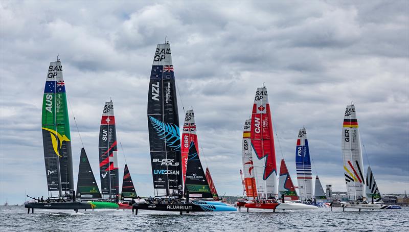 View of the fleet in action on Race Day 1 of the Rockwool Canada Sail Grand Prix in Halifax,  - May 2024 - photo © Simon Bruty/SailGP