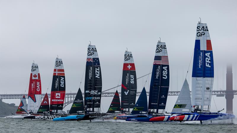 SailGP Fleet  - Race Day 1 - SailGP Season 4 Grand Final in San Francisco, USA. July 13, 2024 - photo © Samo Vidic/SailGP