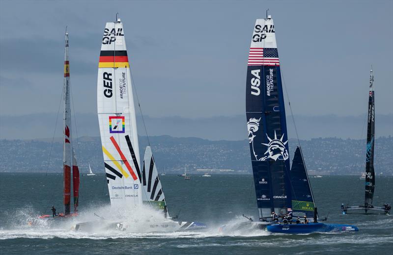 UA and Germany SailGP team - Race Day 2 -  SailGP Season 4 Grand Final in San Francisco, USA - July 14, 2024 - photo © Riccardo Pinto / SailGP