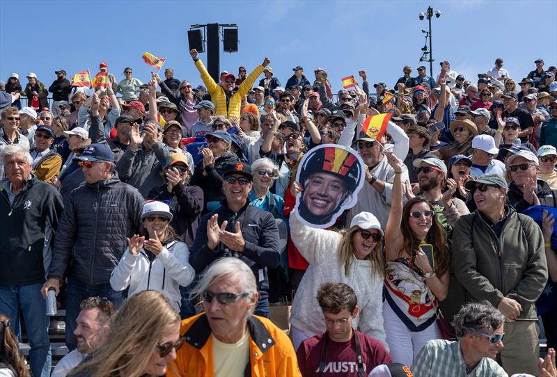 Spain SailGP team fans celebrate their win - Race Day 2 -  SailGP Season 4 Grand Final in San Francisco, USA - July 14, 2024 - photo © Katelyn Mulcahy / SailGP