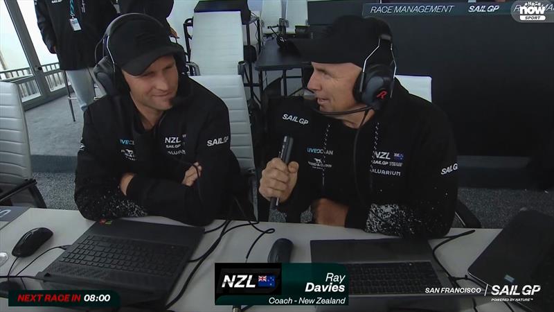 Josh Junior and Ray Davies in the coaching booth  - Race Day 2 -  SailGP Season 4 Grand Final in San Francisco, USA - July 14, 2024 - photo © SailGP