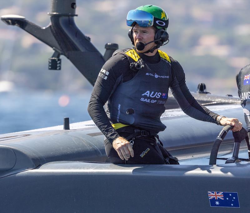 Tom Slingsby, CEO and driver of Australia SailGP Team, steers the F50 catamaran on Race Day 1 of the France Sail Grand Prix in Saint-Tropez, France - photo © Felix Diemer for SailGP