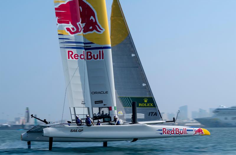 Red Bull Italy SailGP Team helmed by Ruggero Tita in action during practice ahead of the Emirates Dubai Sail Grand Prix presented by P&O Marinas in Dubai, UAE - photo © Ricardo Pinto for SailGP