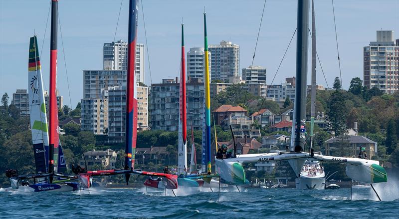Australia SailGP leads on Race Day 1 -  KPMG Australia Sail Grand Prix - Sydney, Australia - February 8, 2025 photo copyright Ricardo Pinto/SailGP taken at Royal Sydney Yacht Squadron and featuring the F50 class