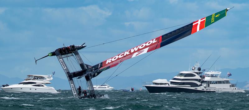 Rockwool Denmark shows off her foils - Day 2 ITM New Zealand SailGP - January 19, 2025 - Auckland - photo © Felix Diemer/SailGP