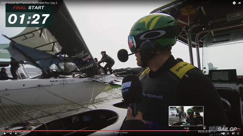 2 -Tom Slingsby - pre-start interview as rig topples - Final - Race Day 2-  Oracle San Francisco SailGP - March 23, 2025 - San Francisco photo copyright SailG taken at Golden Gate Yacht Club and featuring the F50 class