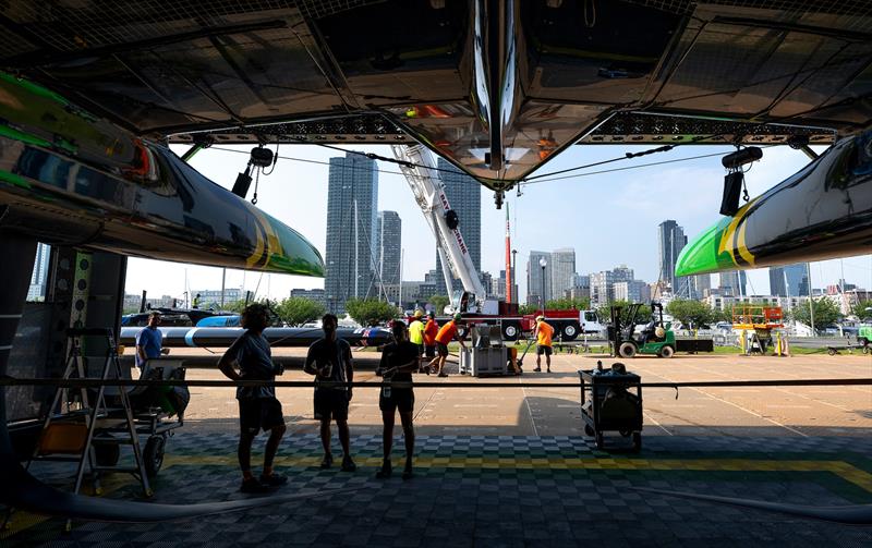 Bonds Flying Roos with L-shaped foils - Mubadala New York Sail Grand Prix - June 6, 2025 - photo © Ricardo Pinto/SailGP