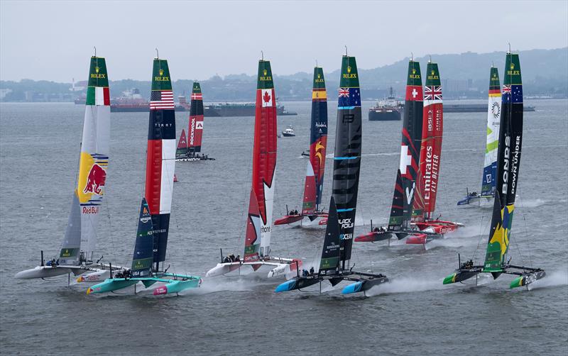 Start - Day 2 of the Mubadala New York Sail Grand Prix  photo copyright Andrew Baker/SailGP taken at New York Sailing Club and featuring the F50 class